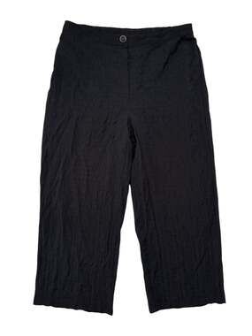 HABITAT Crinkle Crop Travel Pants in Black Size Medium Womens Rayon Pull-on